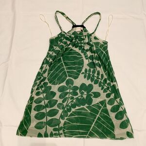 Sweet Pea by Staci Sz S mesh green leaves halter racerback top boho y2k vintage